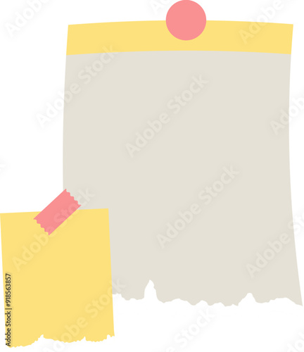 Torn note paper cut out