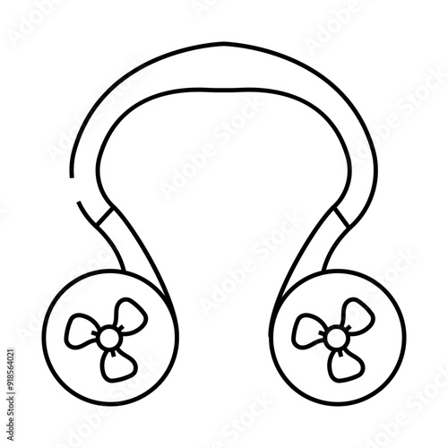 neck fan line icon vector. neck fan sign. isolated contour symbol black illustration