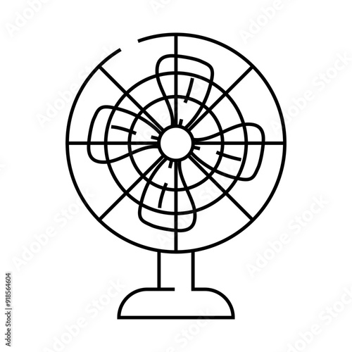 table fan line icon vector. table fan sign. isolated contour symbol black illustration