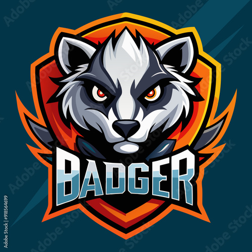 Badger mascot esport game logo illustration for sport game team