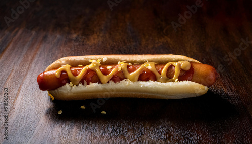 Hot dog. Copy space. photo