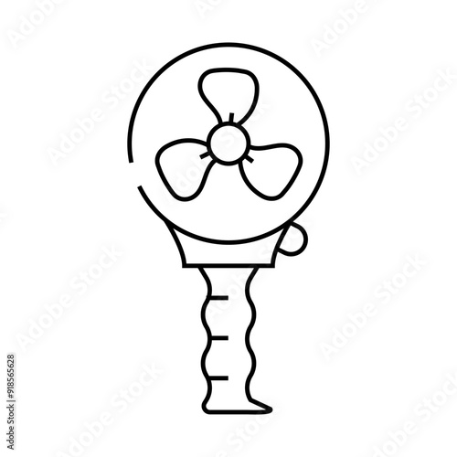 handle fan line icon vector. handle fan sign. isolated contour symbol black illustration