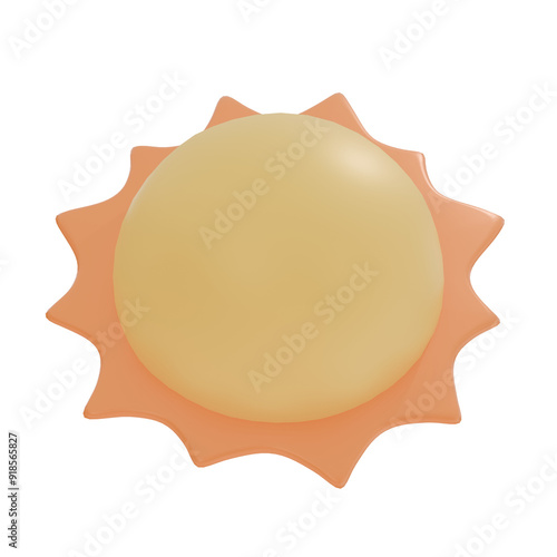 sun 3d stylized toy PNG 