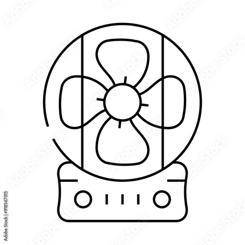 fan electronic device line icon vector. fan electronic device sign. isolated contour symbol black illustration