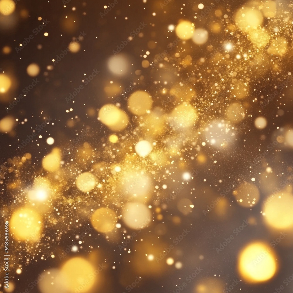 Obraz premium Glittering Golden Festive Background with Sparkling Lights and Textures: Abstract Christmas Elegance for Winter Greetings