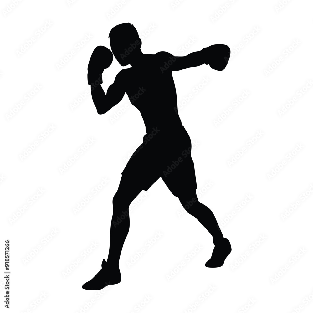 a male boxing player in isolation on a white background in a vector format a male boxing player in isolation on a white background in a vector format