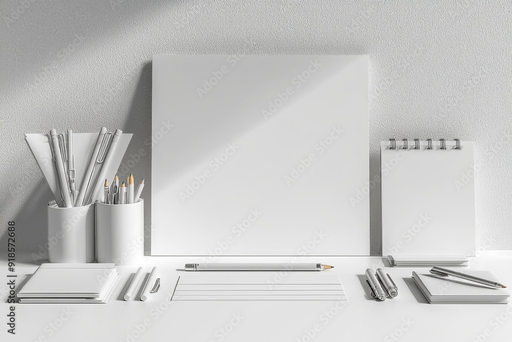 Realistic blank stationery set mockup isolated created with generative ai Realistic blank stationery set mockup isolated created with generative ai