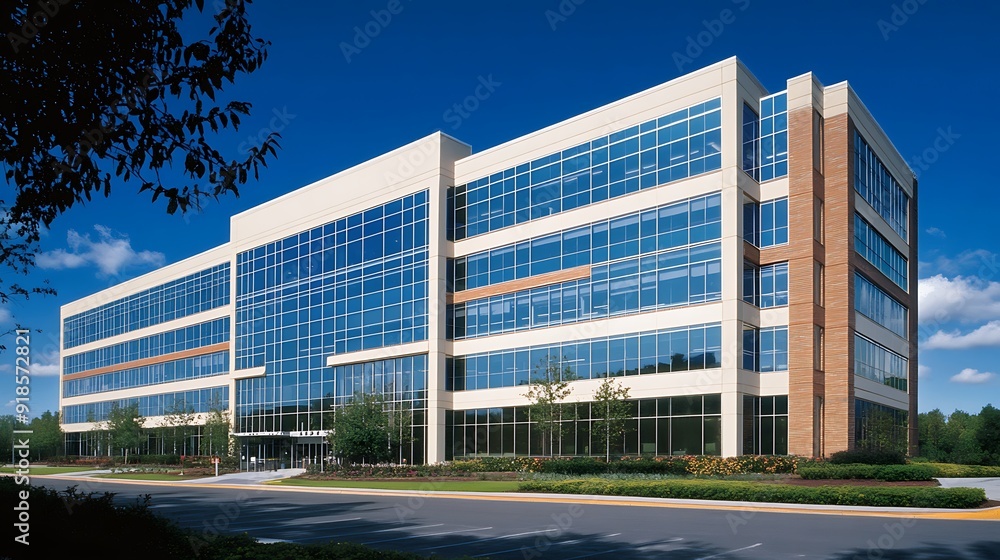 Modern Professional Office Building with Sleek Design and Glass Facade – Ideal for Business and Corporate Settings Modern Professional Office Building with Sleek Design and Glass Facade – Ideal for Business and Corporate Settings