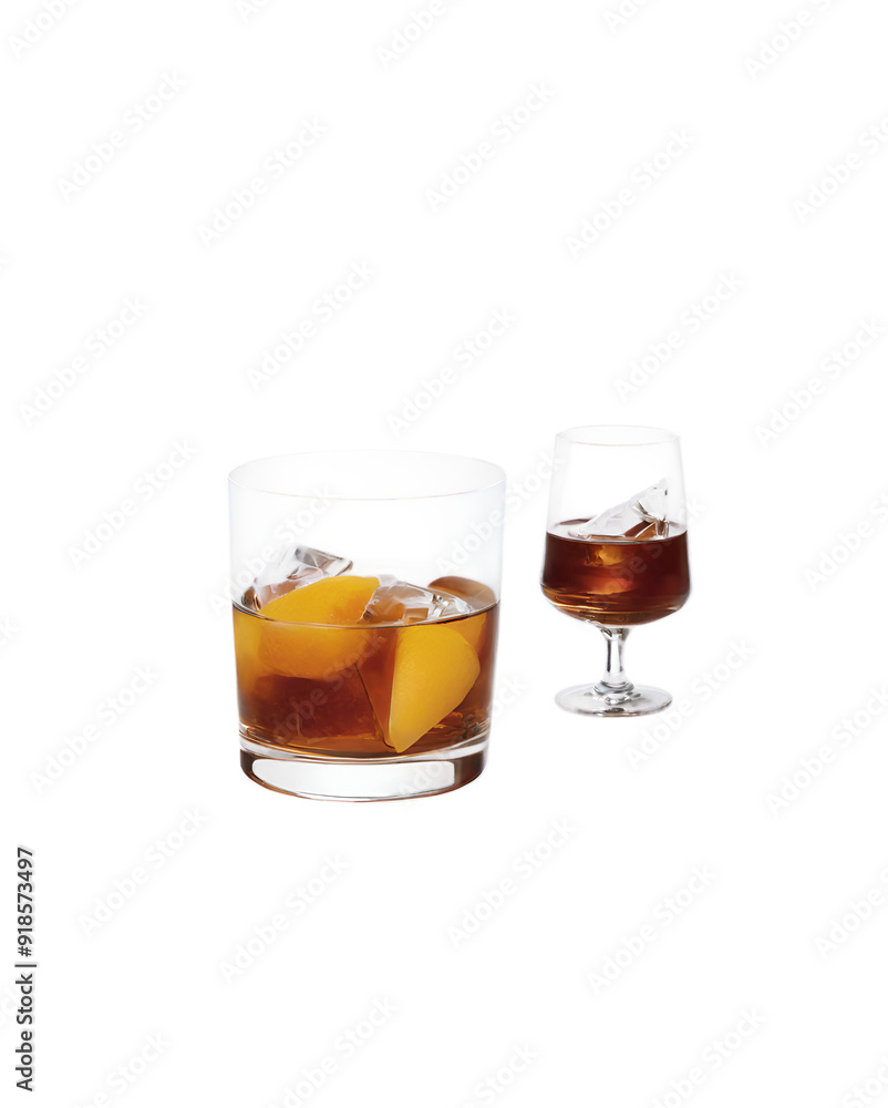 old fashioned cocktail isolated on white or transparent background old fashioned cocktail isolated on white or transparent background