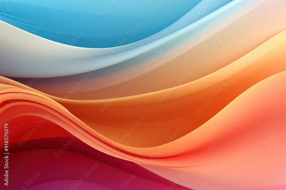 Abstract background with flowing, curved lines in various shades of blue, orange, and red. Abstract background with flowing, curved lines in various shades of blue, orange, and red.
