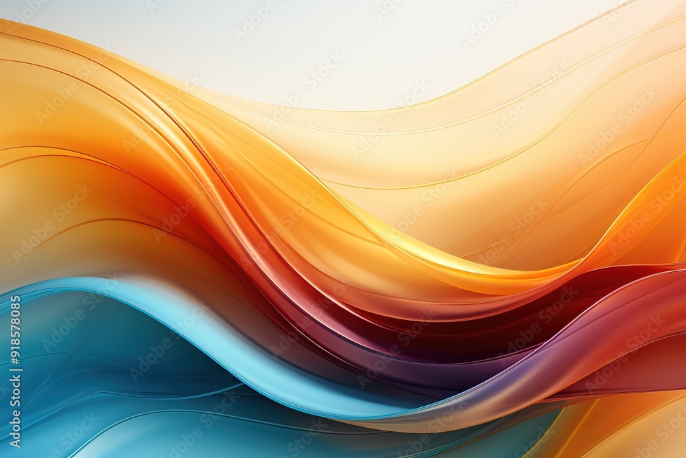 Abstract background with orange, red, and blue wavy lines. Abstract background with orange, red, and blue wavy lines.