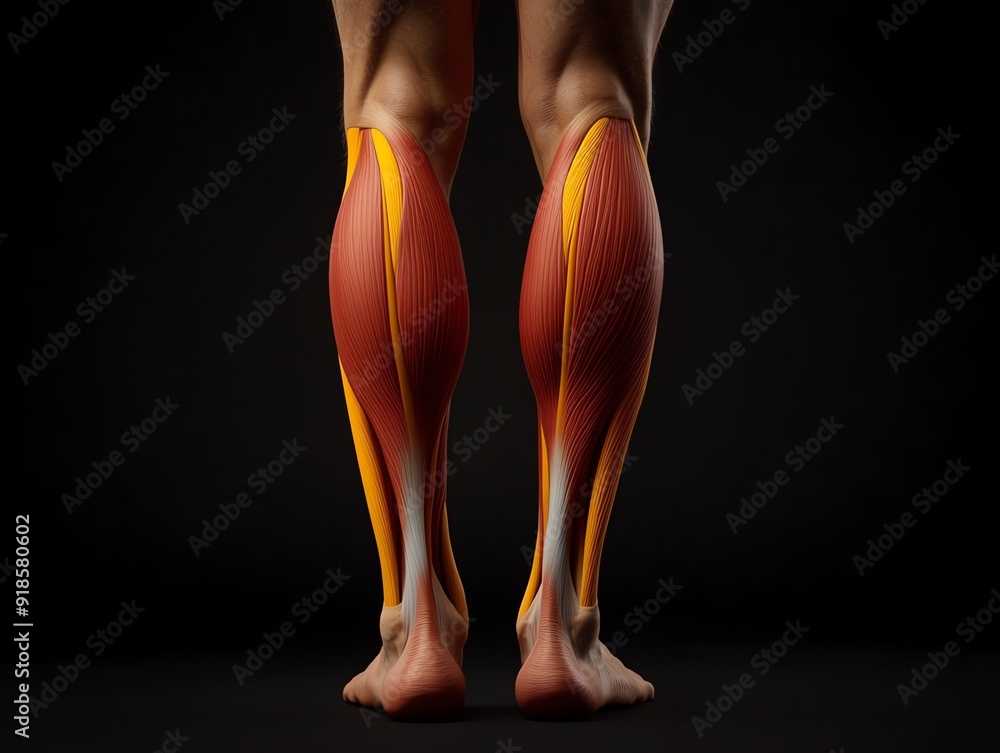 Detailed view of the hamstring muscles with sciatic nerve connections ...