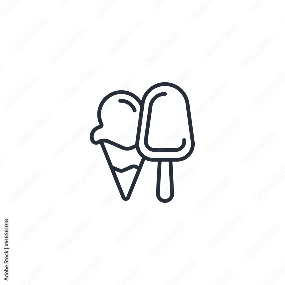 Ice cream icon. vector.Editable stroke.linear style sign for use web design,logo.Symbol illustration. Ice cream icon. vector.Editable stroke.linear style sign for use web design,logo.Symbol illustration.