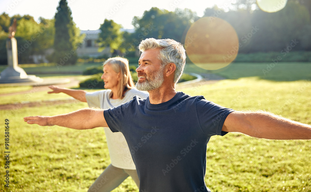 custom made wallpaper toronto digitalElderly couple Engaged in Practicing Yoga Outdoors Amidst the Beauty of Nature and Fresh Air