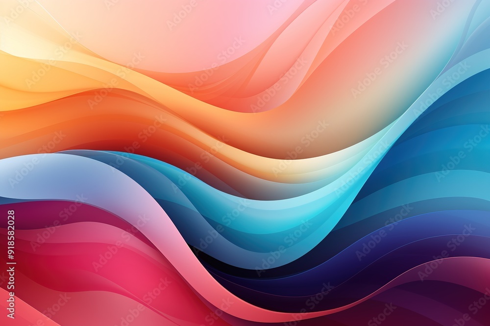 Abstract background with smooth, colorful waves. Abstract background with smooth, colorful waves.