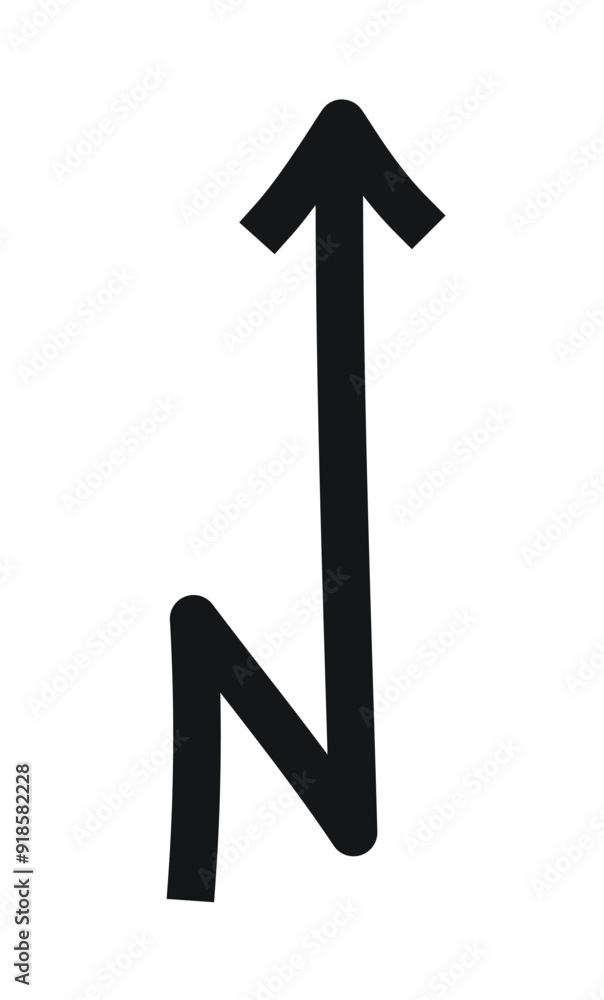 Hand drawn black wavy arrow on white background Hand drawn black wavy arrow on white background