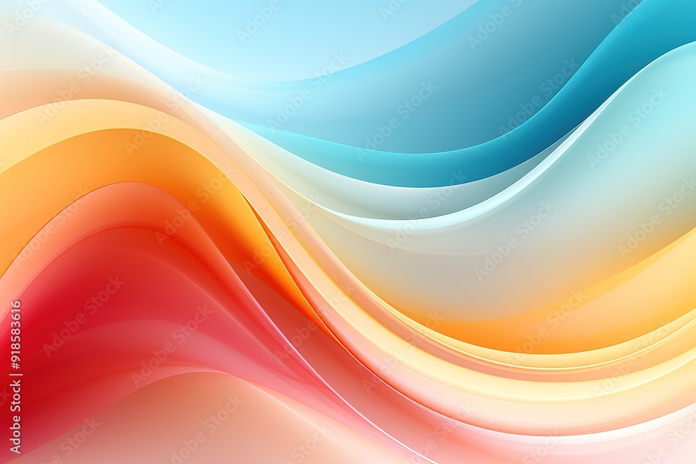 Fototapeta premium Abstract colorful wavy background with soft gradients.