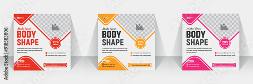 social media and print banners for sports, jogging, gym post design template for your company.	