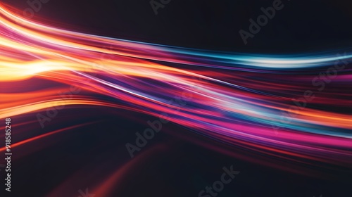Modern abstract high-speed light effect. Abstract background with curved beams of light. Technology futuristic dynamic motion. Movement pattern for banner or poster design background concept.