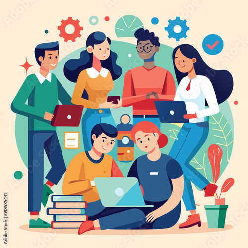 Diverse Team Brainstorming Ideas Together 