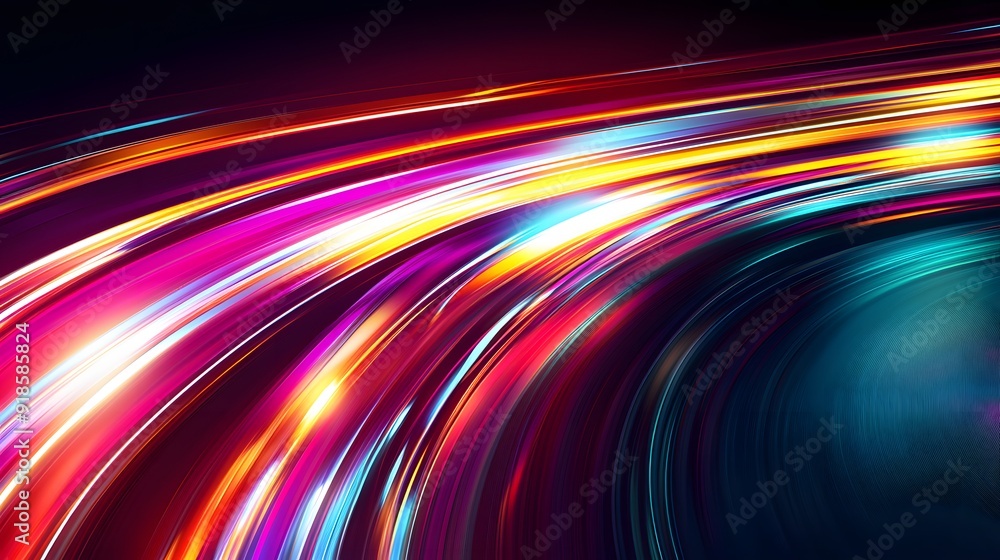 Modern abstract high-speed light effect. Abstract background with curved beams of light. Technology futuristic dynamic motion. Movement pattern for banner or poster design background concept.
Modern abstract high-speed light effect. Abstract background with curved beams of light. Technology futuristic dynamic motion. Movement pattern for banner or poster design background concept.