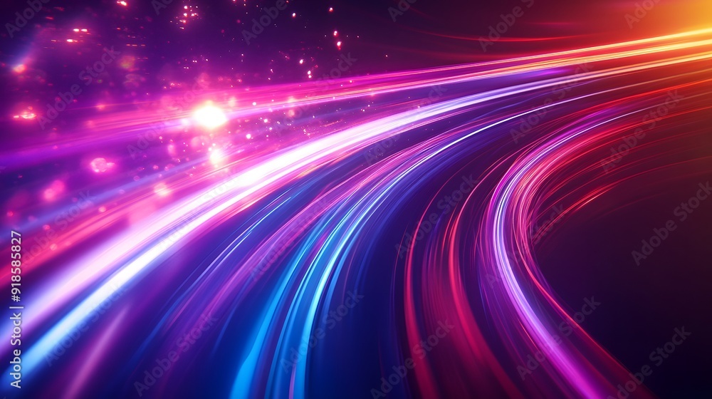 Modern abstract high-speed light effect. Abstract background with curved beams of light. Technology futuristic dynamic motion. Movement pattern for banner or poster design background concept.
Modern abstract high-speed light effect. Abstract background with curved beams of light. Technology futuristic dynamic motion. Movement pattern for banner or poster design background concept.