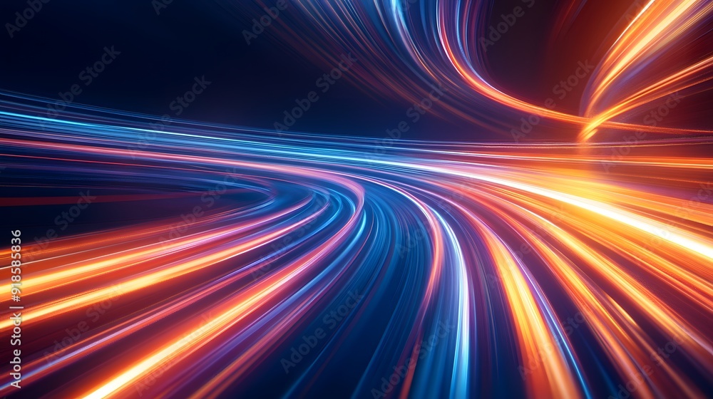 Modern abstract high-speed light effect. Abstract background with curved beams of light. Technology futuristic dynamic motion. Movement pattern for banner or poster design background concept.
Modern abstract high-speed light effect. Abstract background with curved beams of light. Technology futuristic dynamic motion. Movement pattern for banner or poster design background concept.