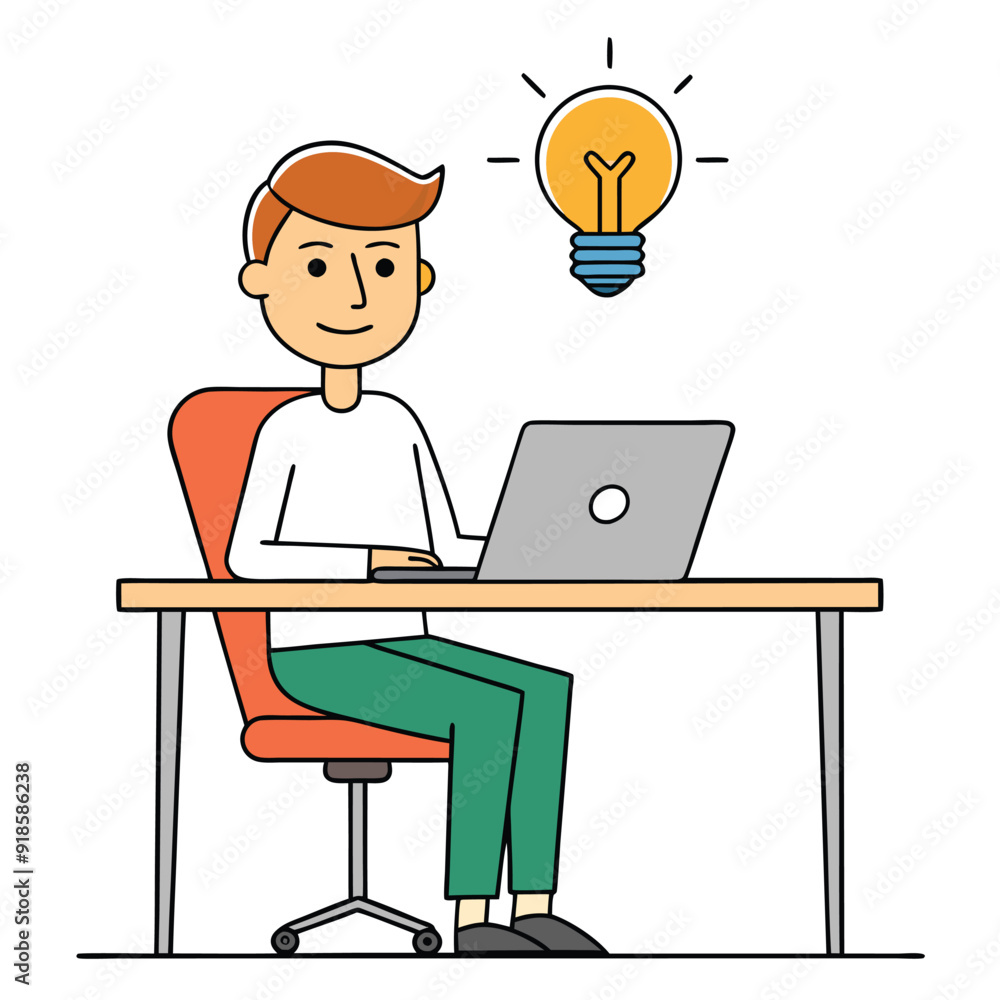 Businessman with light bulb thinking about solutions Businessman with light bulb thinking about solutions