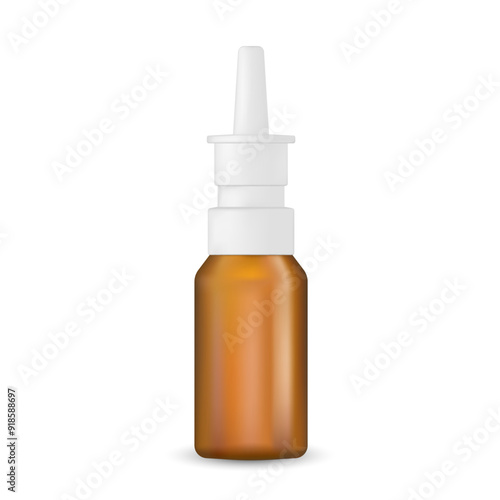 Bottle of medicine, nasal spray. Ear drops, eye drops.