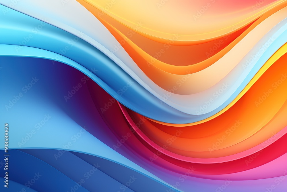 Fototapeta premium Abstract background with vibrant color gradients and wavy lines.