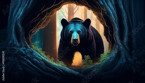 bear in the night photo