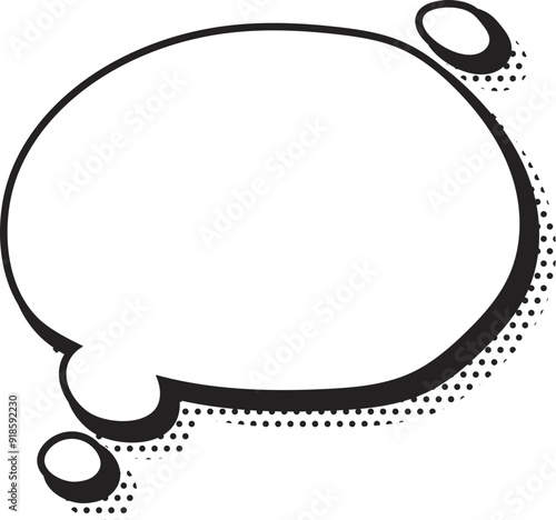 Blank speech balloon pop up hand drawn