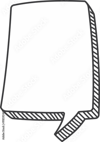 Empty speech bubble template pop art style outline