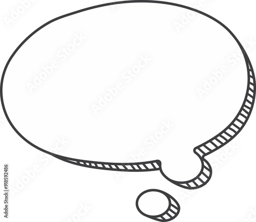 Blank speech balloon pop up hand drawn