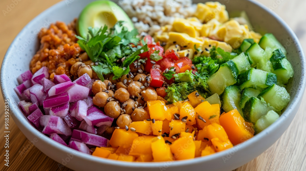illustration of a vegan bowl with mixed vegetables and salad illustration of a vegan bowl with mixed vegetables and salad