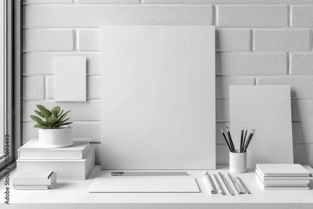 Realistic blank stationery set mockup isolated created with generative ai Realistic blank stationery set mockup isolated created with generative ai