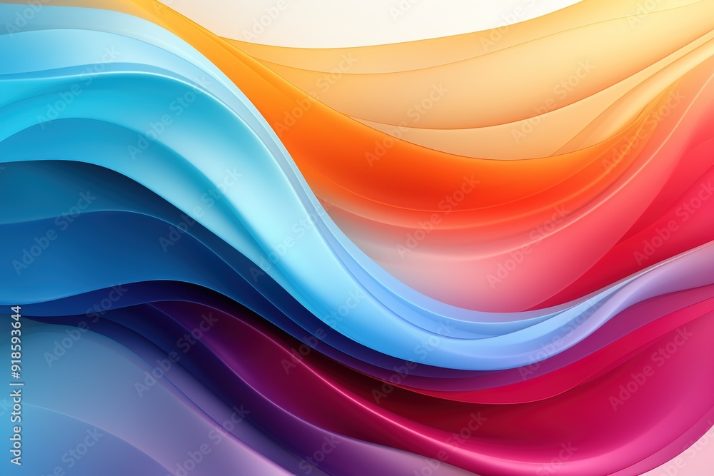 Abstract background with vibrant curved lines in blue, orange, purple and pink. Abstract background with vibrant curved lines in blue, orange, purple and pink.