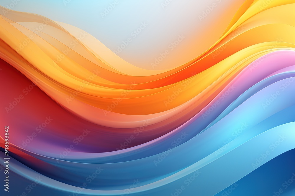 Abstract background with vibrant curved lines in blue, purple, orange, and red shades. Abstract background with vibrant curved lines in blue, purple, orange, and red shades.
