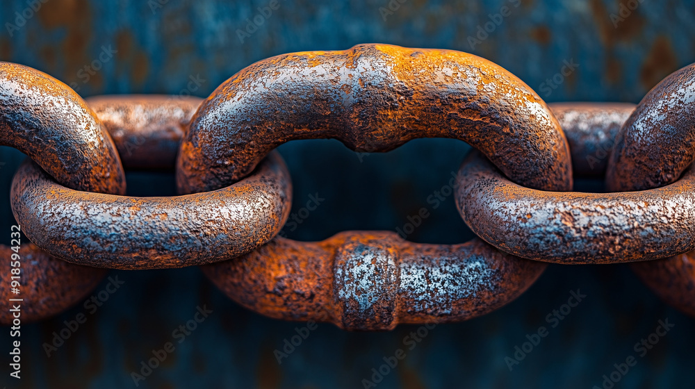 Close-up of rusted interlocking metal chains Close-up of rusted interlocking metal chains