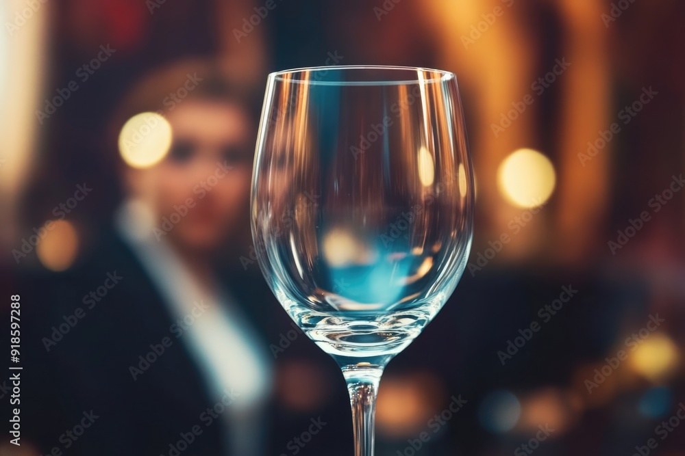 Elegant Wine Glass in Upscale Restaurant Setting with Blurred Background Elegant Wine Glass in Upscale Restaurant Setting with Blurred Background