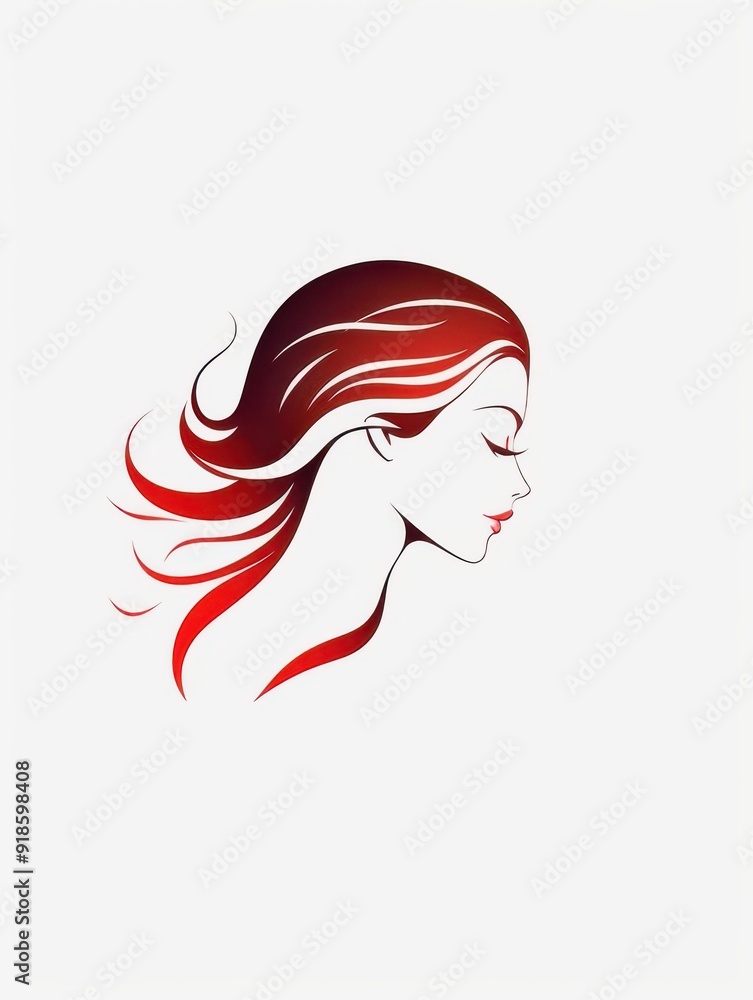 Elegant hair design silhouette on white background Elegant hair design silhouette on white background