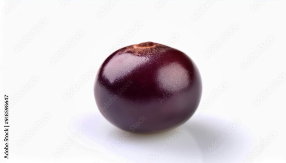 Fototapeta premium Single Dark Purple Berry on White Background