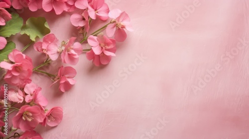 Wallpaper Mural Sparse arrangement of pink geraniums on a soft backdrop Torontodigital.ca