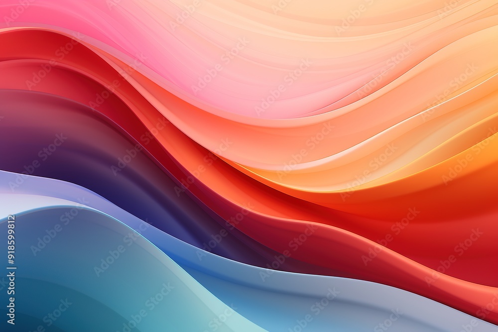 Abstract background with vibrant waves in blue, red, orange, and pink. Abstract background with vibrant waves in blue, red, orange, and pink.