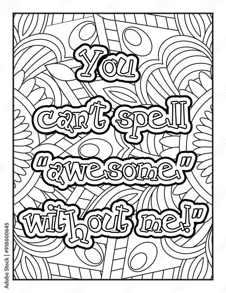 Affirmation Quotes with Mandala pattern. Hand drawn with black and white lines. Motivational quotes coloring page. Positive affirmations for kids & students. Affirmation Quotes with Mandala pattern. Hand drawn with black and white lines. Motivational quotes coloring page. Positive affirmations for kids & students.