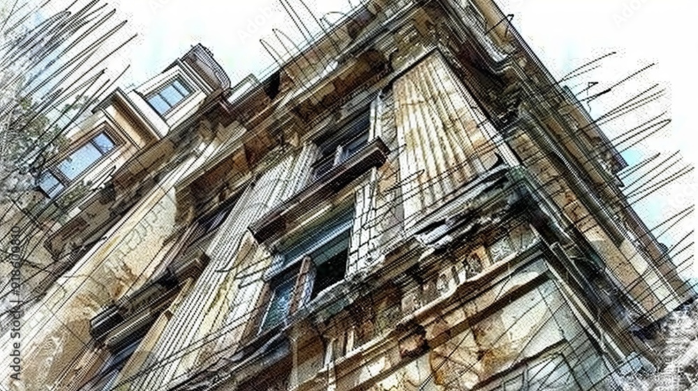 Fototapeta premium Highlighting energy through large scale tonal solutions in dynamic architectural structures