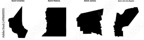 Saint Charles, Saint Helena, Saint James, Saint John the Baptist outline maps