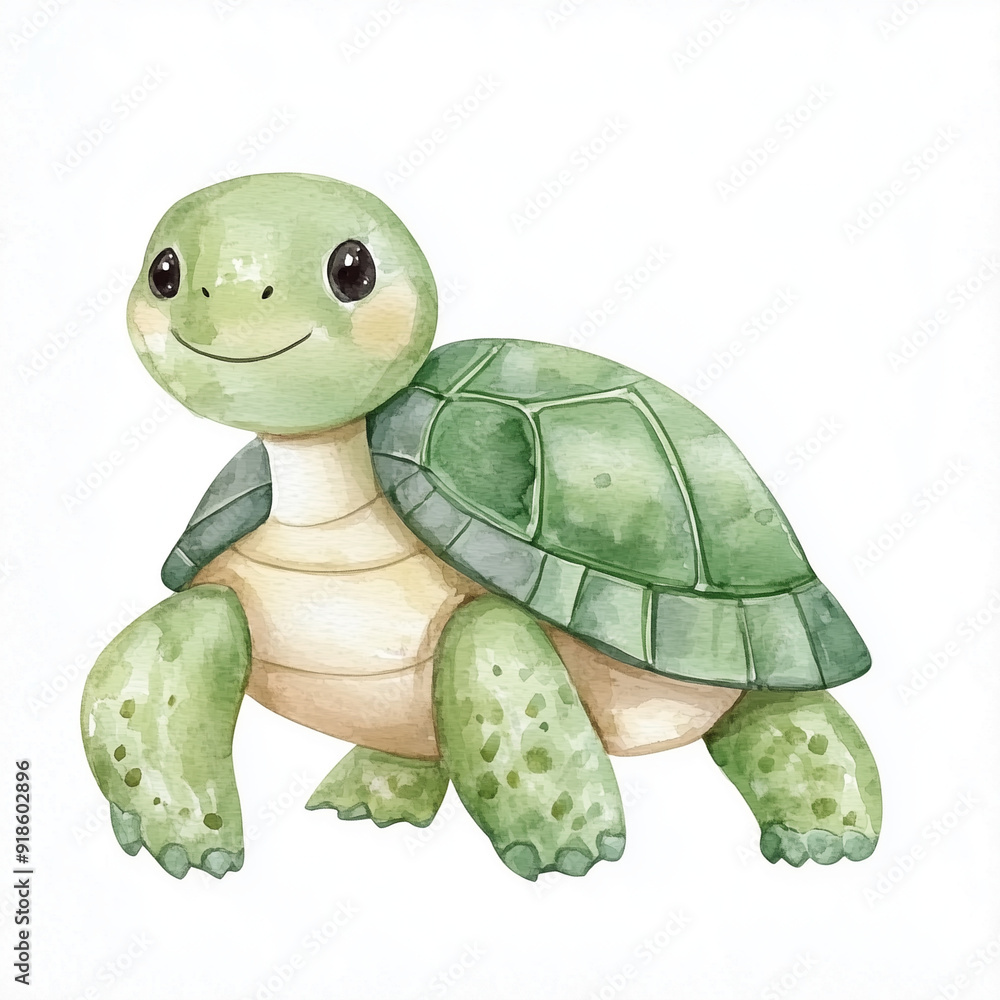 Fototapeta premium Cute Turtle Watercolor Art for Children