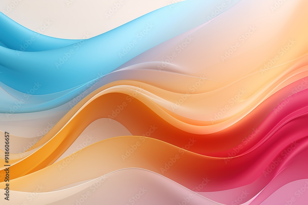 Abstract background with vibrant, flowing waves in blue, orange, and red hues. Abstract background with vibrant, flowing waves in blue, orange, and red hues.