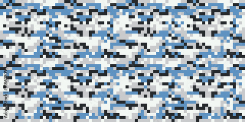 Pixel camouflage military pattern. Winter camouflage pattern for army. Seamless pattern for textiles